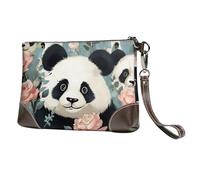 SDTYKHJ Women's Leather Wristlet Purses Clutch Wallet Lovely Panda Printed Handbag Ladies Evening Bag Cell Phone Pouch Bag
