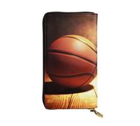 SDTYKHJ Women's Wallet Clutch Large Capacity Long Wallet Basketball Background Leather Ladies Card Phone Holder Travel Purse