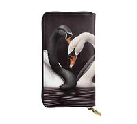 SDTYKHJ Women's Wallet Clutch Large Capacity Long Wallet Black White Swan Love Heart Leather Ladies Card Phone Holder Travel Purse