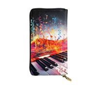 SDTYKHJ Women's Wallet Clutch Large Capacity Long Wallet Colorful Piano Keyboard Music Note Leather Ladies Card Phone Holder Travel Purse