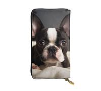 SDTYKHJ Women's Wallet Clutch Large Capacity Long Wallet Cute Boston Terrier Leather Ladies Card Phone Holder Travel Purse