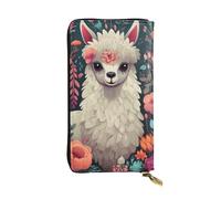 SDTYKHJ Women's Wallet Clutch Large Capacity Long Wallet Cute Llama Floral Leather Ladies Card Phone Holder Travel Purse