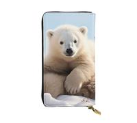 SDTYKHJ Women's Wallet Clutch Large Capacity Long Wallet cute polar bear animals Leather Ladies Card Phone Holder Travel Purse