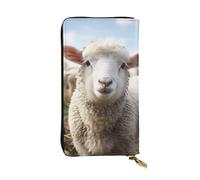 SDTYKHJ Women's Wallet Clutch Large Capacity Long Wallet Cute Sheep Lamb Leather Ladies Card Phone Holder Travel Purse