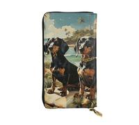 SDTYKHJ Women's Wallet Clutch Large Capacity Long Wallet Dachshund Dog Bento Leather Ladies Card Phone Holder Travel Purse