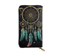 SDTYKHJ Women's Wallet Clutch Large Capacity Long Wallet Dark dream catcher Leather Ladies Card Phone Holder Travel Purse