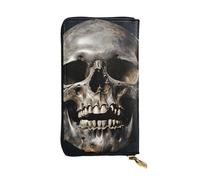 SDTYKHJ Women's Wallet Clutch Large Capacity Long Wallet Death Skull Leather Ladies Card Phone Holder Travel Purse
