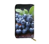 SDTYKHJ Women's Wallet Clutch Large Capacity Long Wallet Delicious blueberries Leather Ladies Card Phone Holder Travel Purse