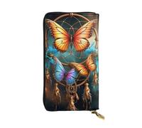 SDTYKHJ Women's Wallet Clutch Large Capacity Long Wallet Dream Catcher Butterfly Leather Ladies Card Phone Holder Travel Purse
