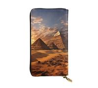 SDTYKHJ Women's Wallet Clutch Large Capacity Long Wallet Egyptian pyramids Leather Ladies Card Phone Holder Travel Purse