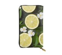 SDTYKHJ Women's Wallet Clutch Large Capacity Long Wallet Fresh Lemon Leather Ladies Card Phone Holder Travel Purse