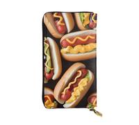 SDTYKHJ Women's Wallet Clutch Large Capacity Long Wallet Fun Food Hot Dogs Leather Ladies Card Phone Holder Travel Purse