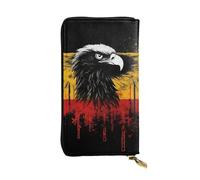 SDTYKHJ Women's Wallet Clutch Large Capacity Long Wallet Germany Flag Eagle Leather Ladies Card Phone Holder Travel Purse
