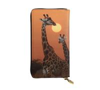 SDTYKHJ Women's Wallet Clutch Large Capacity Long Wallet Giraffe at Sunset Leather Ladies Card Phone Holder Travel Purse