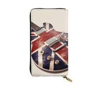 SDTYKHJ Women's Wallet Clutch Large Capacity Long Wallet Guitar British Flag Leather Ladies Card Phone Holder Travel Purse