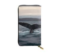 SDTYKHJ Women's Wallet Clutch Large Capacity Long Wallet Humpback Whale Tail Leather Ladies Card Phone Holder Travel Purse