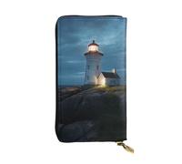 SDTYKHJ Women's Wallet Clutch Large Capacity Long Wallet Lighthouse at Night Leather Ladies Card Phone Holder Travel Purse