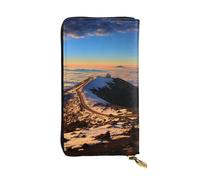 SDTYKHJ Women's Wallet Clutch Large Capacity Long Wallet Mauna Kea Summit Sunset Leather Ladies Card Phone Holder Travel Purse