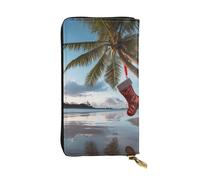 SDTYKHJ Women's Wallet Clutch Large Capacity Long Wallet Merry christmas palm tree Leather Ladies Card Phone Holder Travel Purse