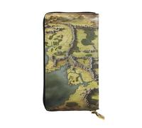 SDTYKHJ Women's Wallet Clutch Large Capacity Long Wallet Middle Earth Map Leather Ladies Card Phone Holder Travel Purse