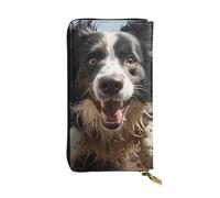 SDTYKHJ Women's Wallet Clutch Large Capacity Long Wallet Pastor Border Collie Leather Ladies Card Phone Holder Travel Purse