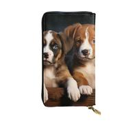 SDTYKHJ Women's Wallet Clutch Large Capacity Long Wallet Puppies Dogs Pets Animals Leather Ladies Card Phone Holder Travel Purse