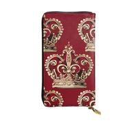 SDTYKHJ Women's Wallet Clutch Large Capacity Long Wallet Red crown Leather Ladies Card Phone Holder Travel Purse