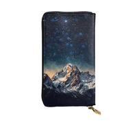 SDTYKHJ Women's Wallet Clutch Large Capacity Long Wallet Starry Night The Mountains Leather Ladies Card Phone Holder Travel Purse