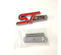 SDUEYZS 3D Metal Titanium Emblems Car Body Chrome Decal Badge Sticker for Ford Kuga MK3 MK4 S Max Focus Puma Fiesta ST Line Car Front Grill,silver-red