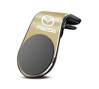 SDUEYZS Magnetic Car Phone Holder for Mazda 3 6 Atenza Protege Cx9 Cx7 Cx5 Rx8 Rx7 Mx3 Mx5 Speed 6 Axela Air Vent Clip Mount Stand Aluminum Alloy Metal Car Phone Cradle,Gold-A
