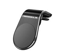SDUEYZS Magnetic Car Phone Holder for Tesla Model S Air Vent Clip Mount Stand Aluminum Alloy Metal Car Phone Cradle,Black-A