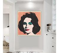 SDVIB Andy Warhol《Elizabeth Taylor》Canvas Oil Painting Art Poster Decorative Print Picture Wall Decor Home Decoration 85x85cm Frameless