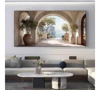 SDVIB Canvas Print, Featuring an Archway That Leads to a Serene Coastal Scene. Ideal for Decorating Living Rooms, Bedrooms(70x140cm/ Frameless)