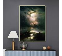 SDVIB Canvas Prints Ivan Aivazovsky《The Shipwreck on Northern sea,1865》Canvas Oil Painting Artwork Picture Modern Home Decor 70x90cm Frameless
