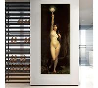 SDVIB Jules Joseph Lefebvre《The truth》Canvas Oil Painting Art Aesthetic Poster Print Picture Wall Home Living Room Decoration19.6 x47.2(50x120cm) No frame