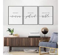 SDVIB Nordic Posters and Prints Kitchen Print The Best Memories Are Made Gathered Around The Table Living Room Picture Dining Room15.7”x 23.6”(40x60cm) x3 No frame