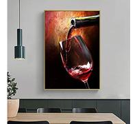 SDVIB Red Wine Glass Oil Painting Prints Poster Modern Canvas Art Bar Restaurant Kitchen Wall Decoration Living Room Decor 80x120cm Frameless
