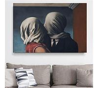 SDVIB Rene Magritte The Lover Canvas Paintings Posters and Prints Surrealism Canvas Wall Art for Living Room Home Decor 80x120cm Frameless
