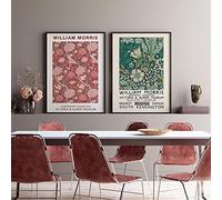 SDVIB William Morris Exhibition Poster Print Flower Pattern Canvas Painting Modern Abstract Wall Pictures Living Room Home Decor 50x70cm-2Pieces Frameless