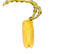 SDWGSD Jade Carved Cicada Lucky Amulet Pendant, Lucky Amulet Lovers Jade Necklace, Lucky Wealth Ward Off Evil Spirits Necklace Inspirational Gift for Women Men, agarwood, Agate