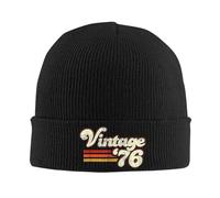 Sdwtdiewos Unisex Beanie Hat for 50th Vintage 1976 Birthday Limited Edition 50 Years Old Loose Black Knitted Beanies Hats Size is: One Size