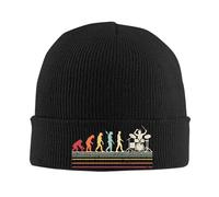 Sdwtdiewos Unisex Beanie Hat for Drummer Retro Vintage Evolution of Drumsticks Drumset Drum Set Harajuku I Destroy Silence Drumming Black Knitted Beanies Hats Size is: One Size