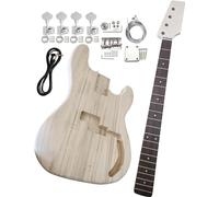 sdwutong Bass Guitar Kit DIY PB Bass Style Beginner Kits 4 String Right Handed with Paulownia Body Hard Maple Neck Rosewood Fingerboard Chrome Hardware Build Your Own Bass Guitar.