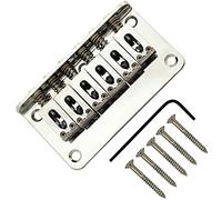 sdwutong Fixed Hardtail Saddle Bridge Top Load Guitar Tailpiece for 6 String Fender Strat Tele Electric Guitar Chrome