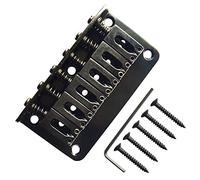 sdwutong Metal Fixed Hardtail Saddle Bridge Top Load Guitar Tailpiece for 6 String Fender Strat Tele Electric Guitar Black
