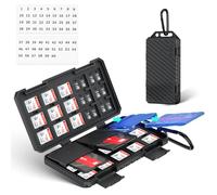 SDXC SDHC & TF Micro SD Card Holder - Case Organizer for 110 Cards (36 SD, 74 TF), Water-Resistant & Easy Carry by Brand Name