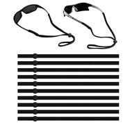 SDXCJY 10PCS Unisex Black Glasses Straps, Soft Adjustable Non-Slip Eyewear Retainers, Sports Glasses Chains & Cords for Running, Reading, Outdoor Activities & Water Sports (black)