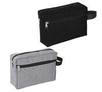 SDXCJY 2 Pack Toiletry Bag for Men,Toiletry Bags, Travel Wash Bag Water-Resistant,Gym Shaving Organiser Bag, Foldable Storage Bags with Handle for Shower Bathroom Travel (Black Grey)