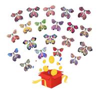 SDXCJY 20 Pieces Magic Flying Butterfly, Clockwork Butterfly Card, Rubber Band Wind Up Butterfly Birthday Gifts, Fairy Butterfly Flying, Performance Props, Surprise Gifts