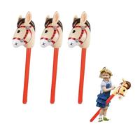 SDXCJY 3 Pieces Inflatable Stick Horse, Inflatable Horse Stick Balloons, Children s Inflatable Pony Stick, for Christmas Horse Themed Birthday Party Decoration Props Inflatable Horse Cost (red)